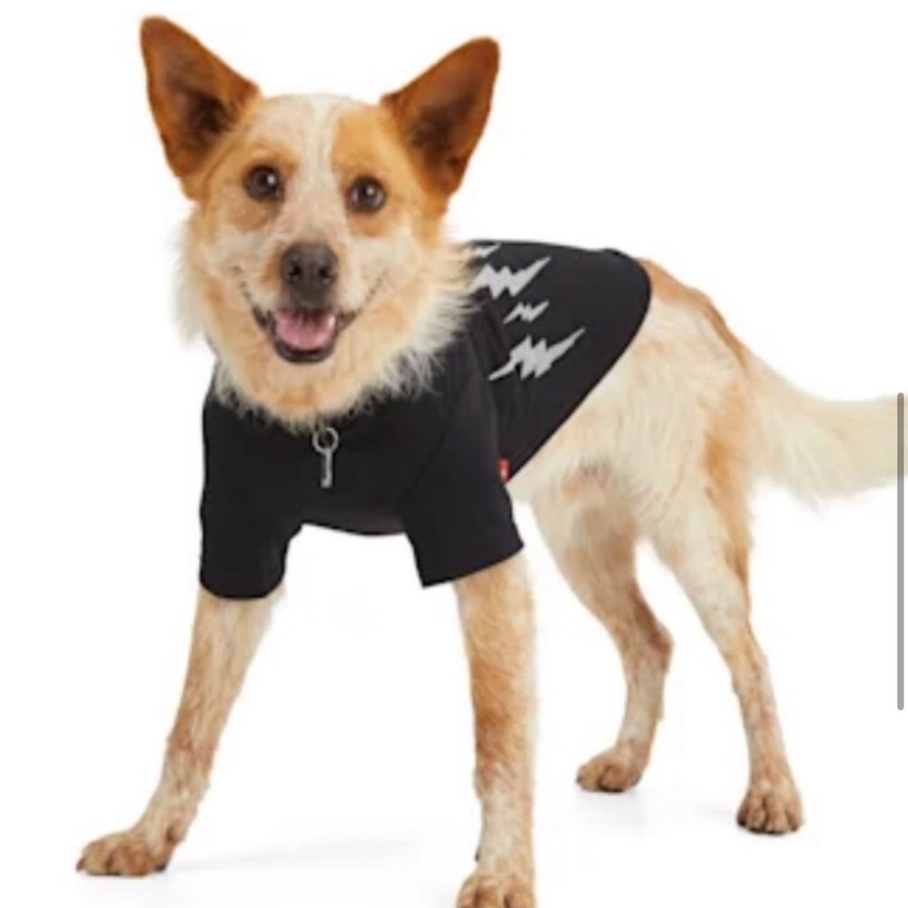 NWT Reddy Reflective Lightening bolt dog t-shirt L